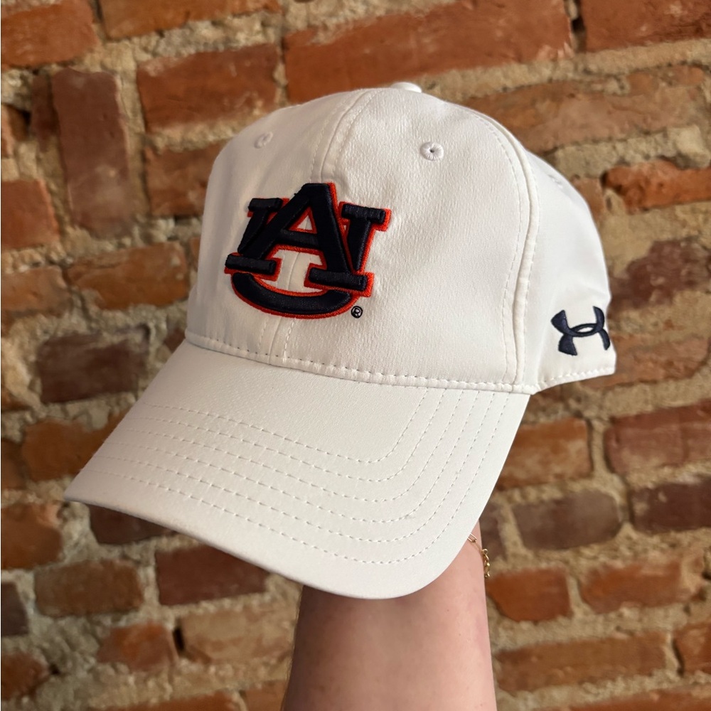 Under Armour White and Gray Cap with Red Logo